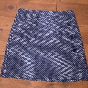 LOFT Blue and White Textured Mini Skirt